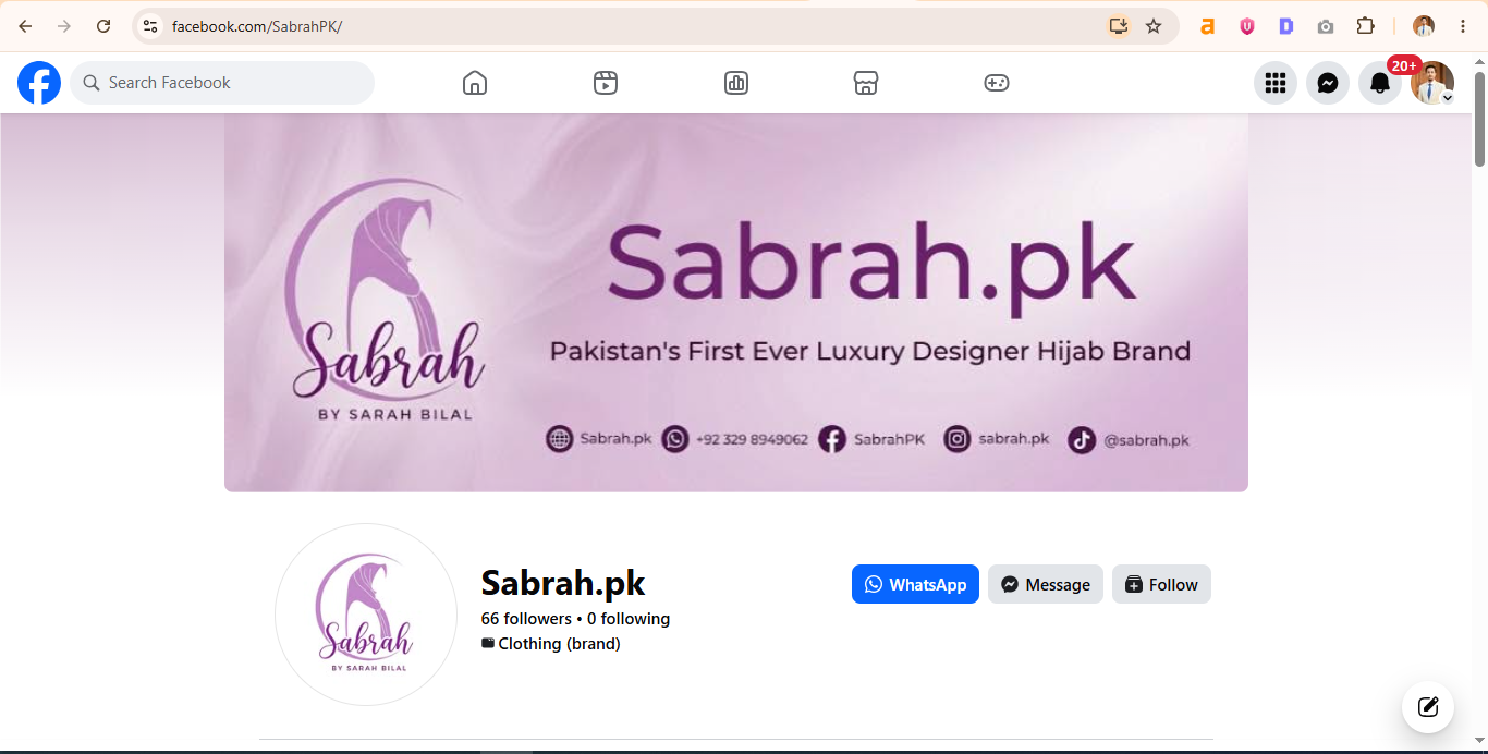 Sabrah.pk Facebook Profile